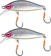 2 Pcs Artificial Bait 50mm 3.2g Sinking Minnow Bait Stream Trout Fishing Bait for Perch Pike Trout Fishing Bait