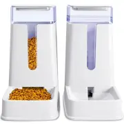 2 Packs Automatic Cat Feeder and Waterer, Gravity Dog Food and Water Dispense...