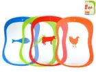 Package 4 Chopping Board Polypropylene Decorum Assorted Colors Cm40x30 Habi