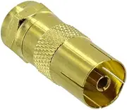 F-Type Male to PAL Female TV Aerial Antenna Flylead Adaptor Plug - Gold Plated