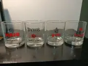 wiskey glass x4 HAIG TEACHER'S WHITE HORSE DEWAR'S scotch vintage retro mancave
