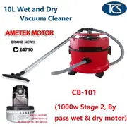 TCS Commercial 10L Plastic Tank Wet and Dry Vacuum Cleaner 1000W