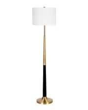 Abraham + Ivy Lyon Two Tone Brushed Brass And Matte Black Floor Lamp