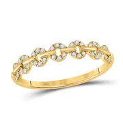 14k Yellow Gold Round Diamond Stackable Band Ring 1/6 Cttw