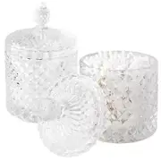 rejomiik Qtip Holder Glass Apothecary Jars with Lid Bathroom Accessories Vanity