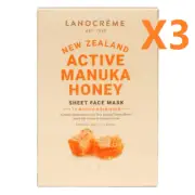 (BULK x3) Lanocreme Lanolin Manuka Honey Sheet Face Mask 5 Pack