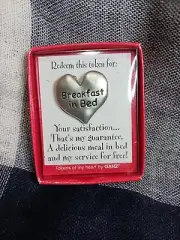 "Breakfast In Bed" Specialty Token of the Heart by Ganz TokenCollectible Vtg NIP