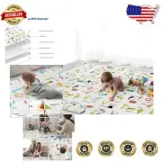 Large Reversible Baby Play Mat - 79in X 71in Soft Foam for Crawling & Learning