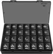 Pill Organizer 4 Times a Day, BUG HULL Extra Large Weekly Pill Box Case, 7 Day Vitamin Container Daily Pill Holder for Fish Oils, Vitamins, Supplements