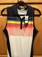 Callaway Abstract Gradient Rainbow Print Color Block Golf Dress NWT Sz XL(1211)