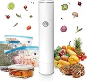 Portable Vacuum Sealer for Food – Handheld Cordless Food Saver Machine with 12 Reusable Bags, Compact Vacuum Sealer for Meat, Vegetables, Travel, Camping & Kitchen Storage