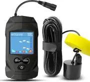 Atibin Portable Water Fish Finder Transducer Wired Handheld Sonar LCD Display