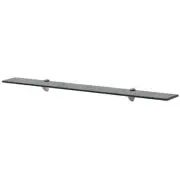Wall Shelf Floating Display Shelf with Clip Brackets Tempered Glass vidaXL