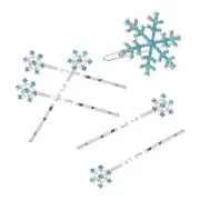 6PC Hair Clips Snowflake Barrettes Christmas Hair Clips Children Hair Clips