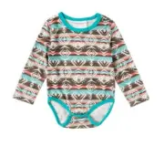 BNWT PUMPKIN PATCH Baby Tribal Stripe Body Organic Cotton Bodysuit SZ2 RRP$25