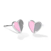 Solid 925 Sterling Silver Harmonious Pink Love Earrings