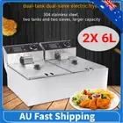 Commercial Electric Deep Fryer Double Basket Benchtop Cooker Fat Chip Fryer New