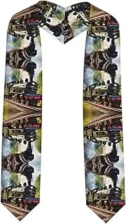 [SKKNT] Steam Little Train Print Graduation Shawl Stole For Academic Commencements Honor Sash Congratulations Gift