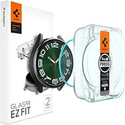 SPIGEN EZ Fit Glas.tR Slim Screen Protector Designed for Samsung Galaxy Watch 6 Classic (47mm) 9H Tempered Glass Screen Protector [2-Pack] - Clear