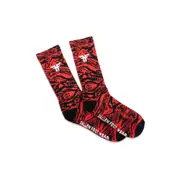 Fallen Footwear Trademark Padded Heel and Toe Sock - Red / Black Swirl
