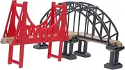 The Train Wooden Tracks Set Railway Bridge Suspension Bridge Toy Boys and Girls Educational Toy