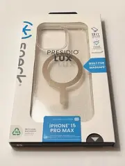 New Speck Presidio Lux MagSafe Case - iPhone 15 Pro Max Gold (Clear/Glitter)