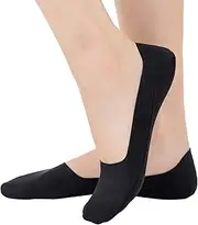 [PLEASANDE] Womens No Show Socks for Flats Loafers Nylon Footies Low Cut Invisible Hidden Socks Non Slip 4/6 Pack