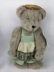 NOS THE VERMONT TEDDY BEAR COMPANY 21" Fully Dressed Jointed Limbs Straw Hat