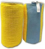 [PANDANIA] Pack of 4 | 2 Washing Bags for Shoes + Brush + Drying Hanger | Shoes Washing Bag Laundry, Mesh Cleaning Bag, Accessories for Washing Machine, Sneakers, Running & Basketball (Yellow)