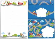 Letter Pad with Envelope for Kids Animals Racing Car Stationery Set for Girls and Boys (Pad A5 with 25 Sheets + 15 Envelopes)