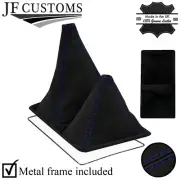 BLUE STITCH LEATHER 4X4 GEAR BOOT + METAL FRAME FOR TOYOTA 4 RUNNER 89-95 11" (for: Toyota)