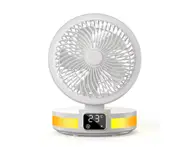 F16 USB Folding Air Circulation Smart Fan Temperature Display Desktop Portable Wall-mounted Shaking Head Cooler