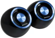 Gear Head Magic 8-Ball Speakers, USB 2.0, Black with Blue Accents (SP2000UBLU)