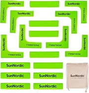 SunNordic Pickleball Court Marker Kit, Official Size Pickleball Court Marking Set with Drawstring Bag, Create Your Own Pickleball Mini Net Court for Indoor Court, Courtyard, Park and Lawn