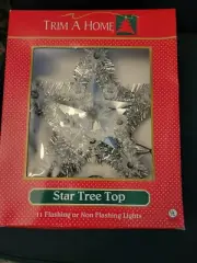 Vintage Lighted Star Christmas Tree Topper Clear Lights Nib