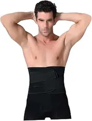 Elastic Waist Trimmer Belt for Men Slimming Belt Tummy Belt XXL Sauna Belt Grid Inner Lining Black