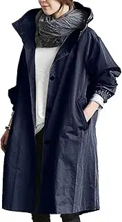 [Yubnlvae] My Recent Orders Trench Coat Women 2024 Plus Size Long Jacket Fall Clothes Lightweight Casual Windbreaker Outwear with Pockets Warehouse Clearance Open Box Deals Tools, Navy, X-Large
