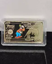 Goofy Disney Gold Token Coin including Display Box Mickey Mouse Crew