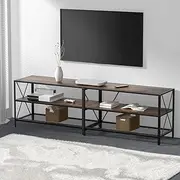Artiss 3-Tier TV Unit Cabinet Entertainment Units, 160cm Wood Stand Table Cabinets Storage Shelf Organiser Cupboard Home Living Room Bedroom Furniture, with Display Shelves Walnut