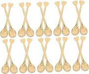 FELTECHELECTR 20pcs Coffee Spoon Spoons Kitchen Essentials Small Scoops Stainless Steel Golden