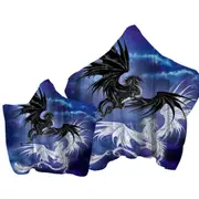 Twilight Duel Black vs White Dragons Towel with Hood