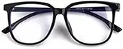 QYAJS Eyeglasses Frame Optical Glasses Frame Blue Light Glasses TR90 Eyeglasses Women Men, Light Black, Medium