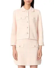 Maje Tweed Effect Knit Jacket