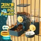 Hanging Automatic Pet Cat Dog Feeder 500ml Water Dispenser 1.4L Food Bowl Feed