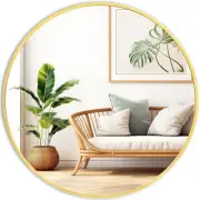 round Gold Mirror 30 Inch - Large Circle Mirror for Bathroom, Bedroom, Living Ro
