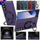 For Samsung Galaxy Z Fold 7 6 5 4 3 Magsafe Case Shockproof Leather Ring Cover