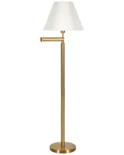 Abraham + Ivy Moby Swing Arm Brass Floor Lamp with Empire Shade