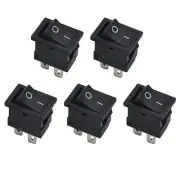 5PCS Mini Rocker Switches Snap-In DPST Toggle On-Off 6A/250V 10A/125V