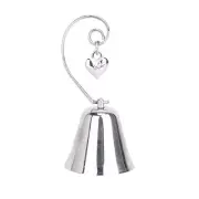 160 Silver Wedding Kissing Bell Name Card Stand Holder Heart in Ring Bomboniere