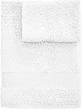 Caleffi Towel Set Bathroom Sponge Siren Hand Towel + Guest Towel White
